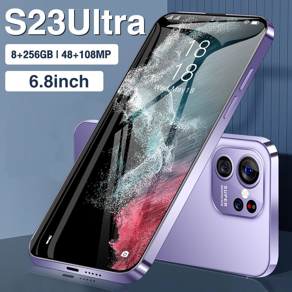 Smartphone S23 ULTRA 256GB PHONE SmartPhone 48MP+108MP Face Unlock full Display Android 12.0 Cell Phone Smart Mobile Phone